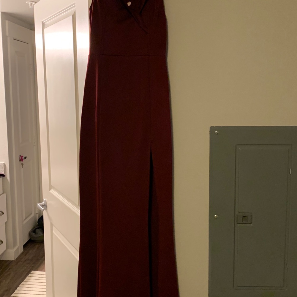 Maroon slit dress